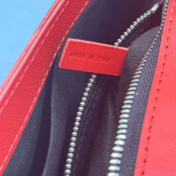 🆕 KENZO 🧿 NWT Medium Tali Croc Embossed Eye Motif Bag, Red - Picture 14 of 16